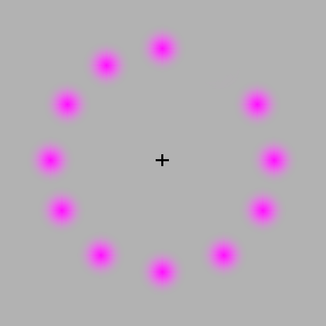 animation of spinning pink dots