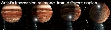 Comet Shoemaker-Levy collides with Jupiter